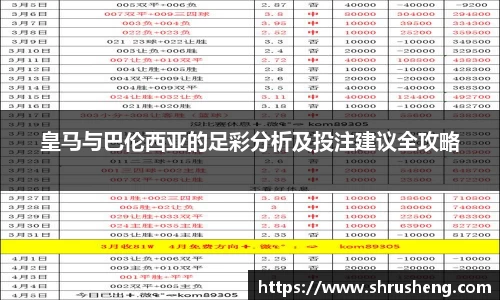皇马与巴伦西亚的足彩分析及投注建议全攻略